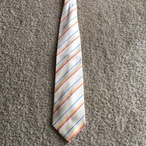 Venetto Cream w/ Multi-colored Stripes Silk Tie